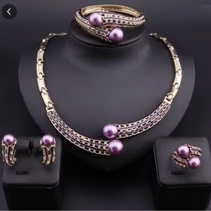 Elegant Gold and Purple Jewelry Set